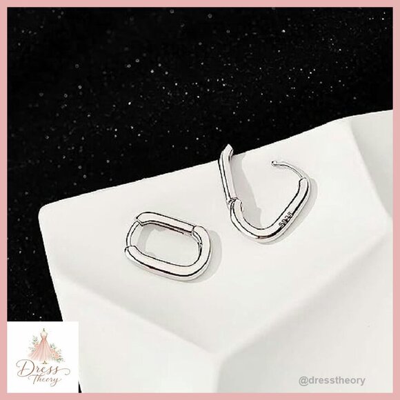 925 Sterling Silver Hoop Earrings Hypoallergenic Small U Hoop Minimalist - Picture 5 of 8